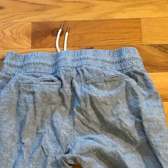 Athleta Linen Jogger Pants Cabi Light Blue Activewear Casual Comfy Womens 6 - Picture 6 of 6